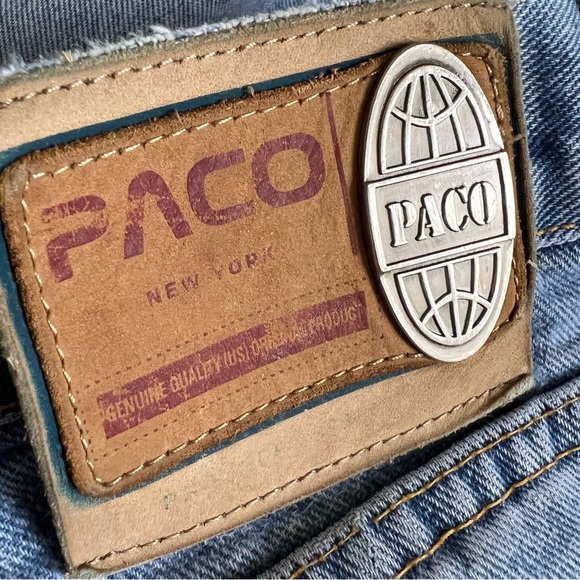 Vintage Paco Jeans Men's 34X32 Blue Distressed Denim Relaxed Fit Skater Y2K - Picture 3 of 16